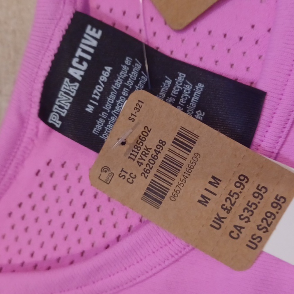 NWT PINK Active Victoria's Secret Breathable/Seamless PINK Tank Top - Picture 3 of 12